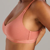 Organic Cotton V - Neck Bra - Siella - Color: Terracotta
