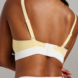 Organic Cotton Rib V-Neck Foam Bra - Siella - Color: Lemonade Limonade