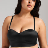 Smooth Satin Foam Bustier - Siella - Color: Black Noir