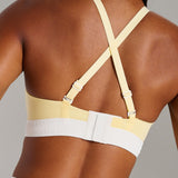 Organic Cotton Rib V-Neck Foam Bra - Siella - Color: Lemonade Limonade