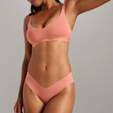 Organic Cotton V - Neck Bra - Siella - Color: Terracotta
