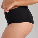 Organic Cotton No-Show Shaping Brief - SIELLA - Color: Black Noir