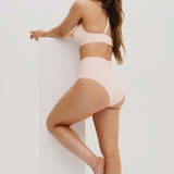 No-Show High Waist Brief - BARELY PINK - Siella - Color: Barely Pink Rose délicat