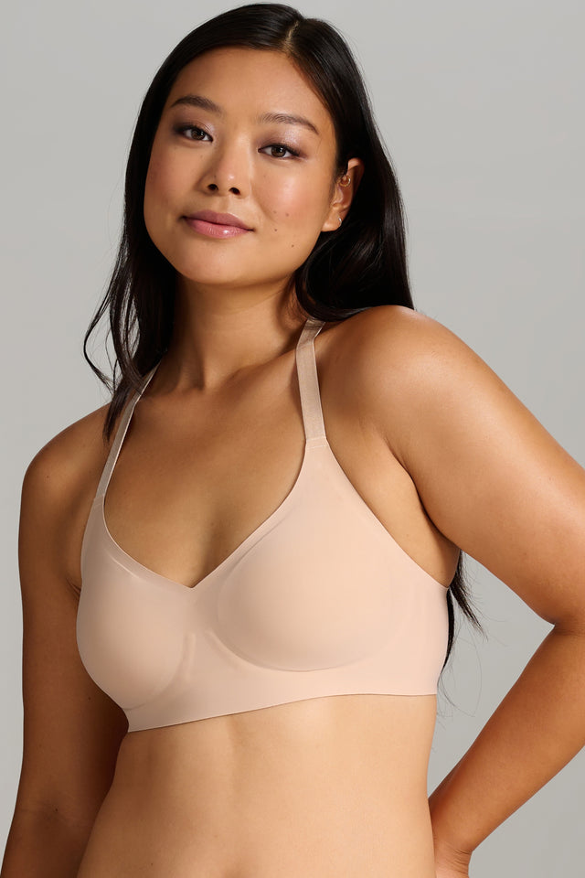 Invisible V-Neck Bra - SIELLA - Color: Biscotti Beige Beige biscotti