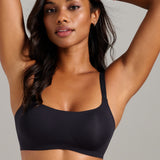 No-Show Scoop Neck Bra - Siella - Color: Black Noir