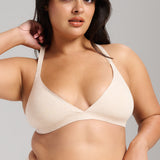 Organic Cotton No-Show Triangle Bra - SIELLA - Color: Oatmeal Avoine