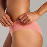 Organic Cotton No-Show Bikini - Siella - Color: Terracotta
