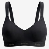 Organic Cotton V-Neck Bra - SIELLA - Color: Black Noir