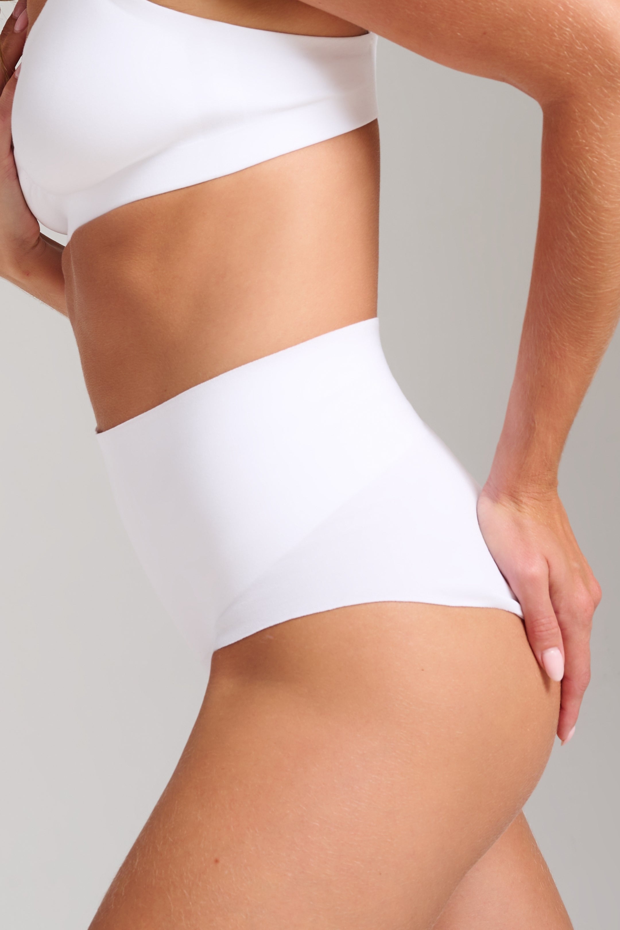 Organic Cotton No-Show Shaping Brief - SIELLA - Color: White Blanc