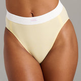 Organic Cotton Rib High Waist Brief - Siella - Color: Lemonade Limonade