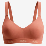 Organic Cotton V-Neck Bra - SIELLA - Color: Terracotta