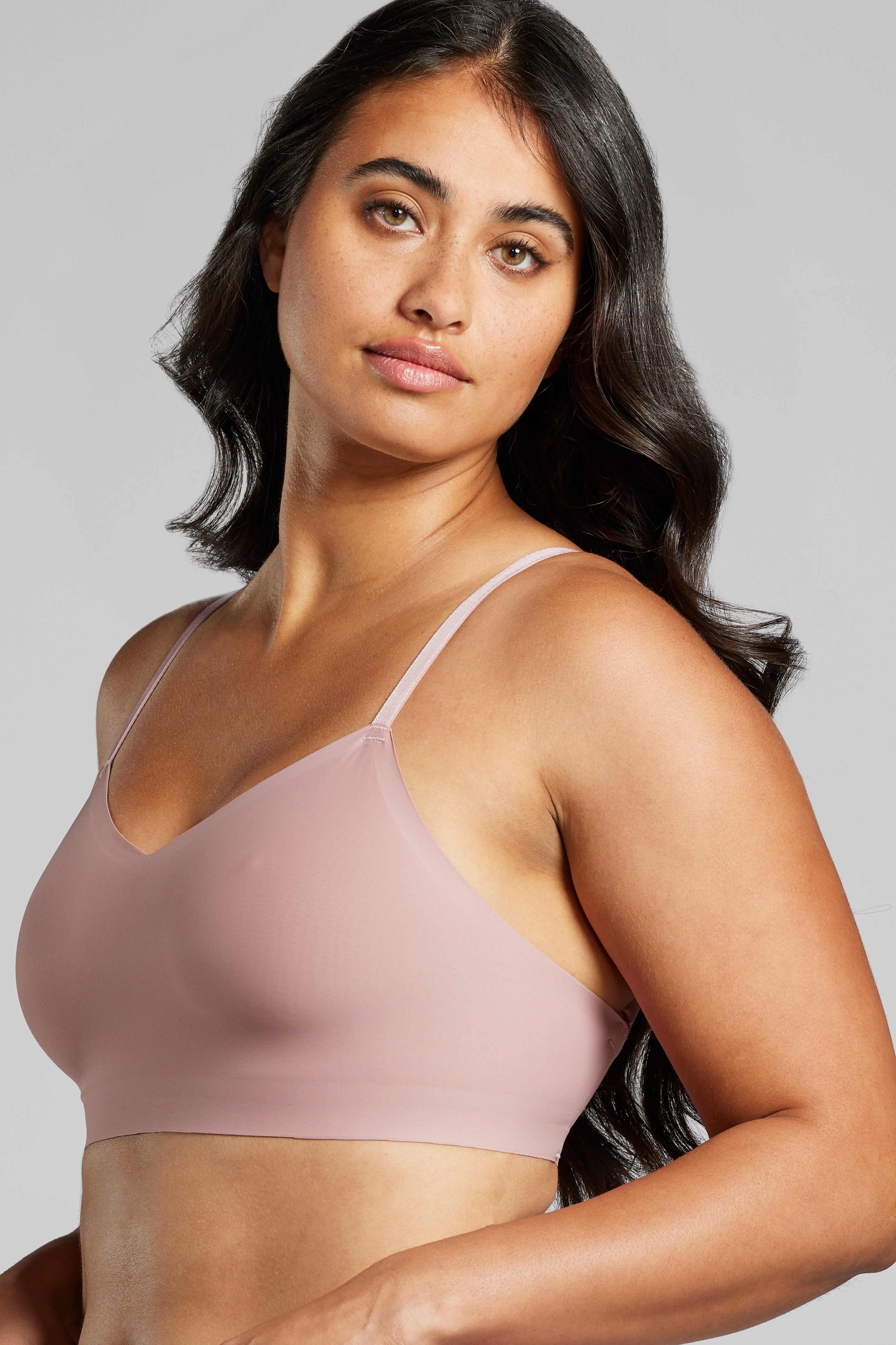 Invisible V - Neck Non - Padded Bra - Siella - Color: Dusty Rose Vieux rose