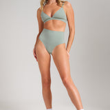 Organic Cotton No-Show Triangle Bra - SIELLA - Color: Sage Sauge
