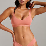 Organic Cotton No-Show Bikini - Siella - Color: Terracotta