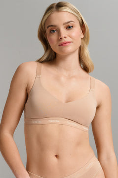 Organic Cotton V-Neck Bra - SIELLA - Color: Beach Beige Beige plage