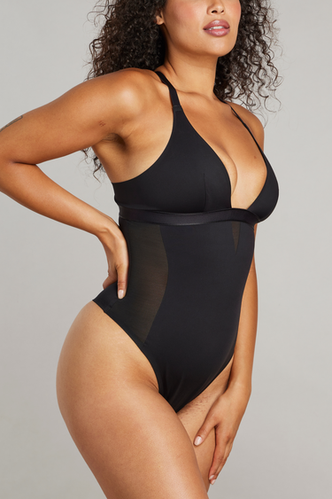 Sexy Smooth Shaping Bodysuit - SIELLA - Color: Black Noir