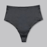 Smooth Satin Thong - Siella - Color: Black Noir