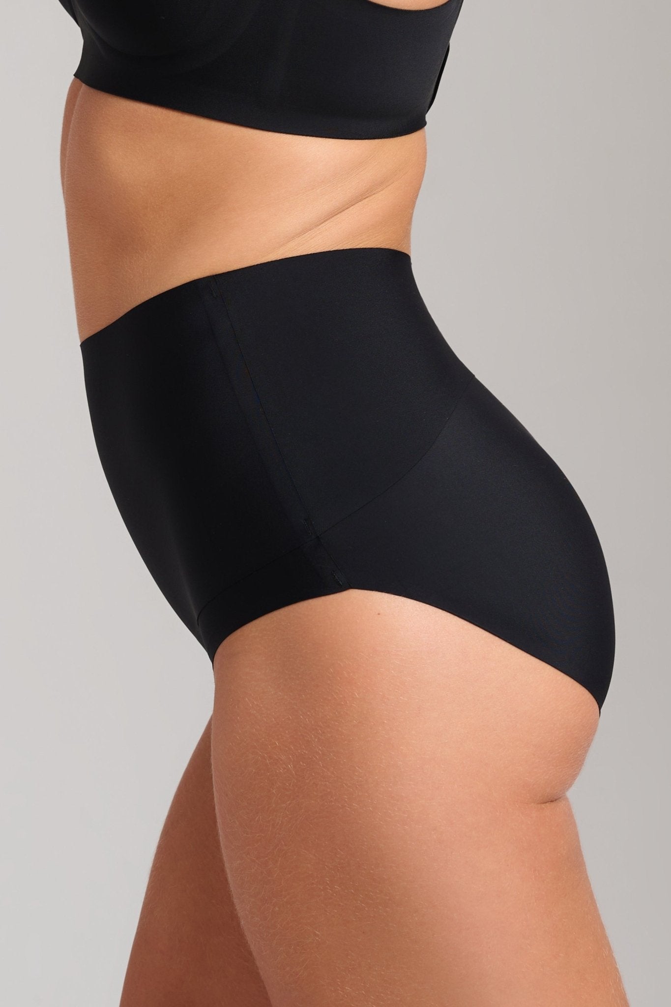 Invisible High Waist Shaping Brief - SIELLA - Color: Black Noir