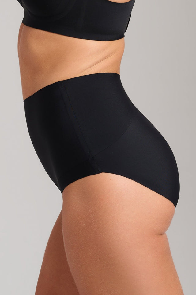 Invisible High Waist Shaping Brief - SIELLA - Color: Black Noir