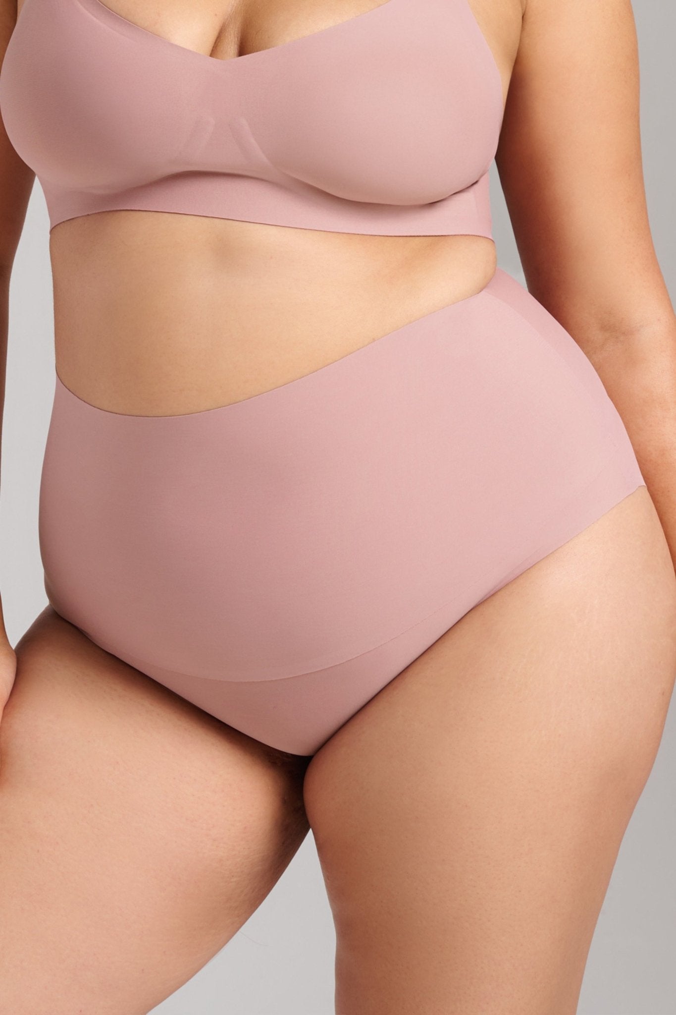 Invisible High Waist Shaping Brief - SIELLA - Color: Dusty Rose Vieux rose