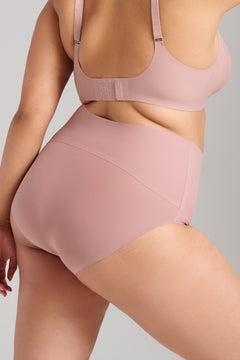 Invisible High Waist Shaping Brief - SIELLA - Color: Dusty Rose Vieux rose