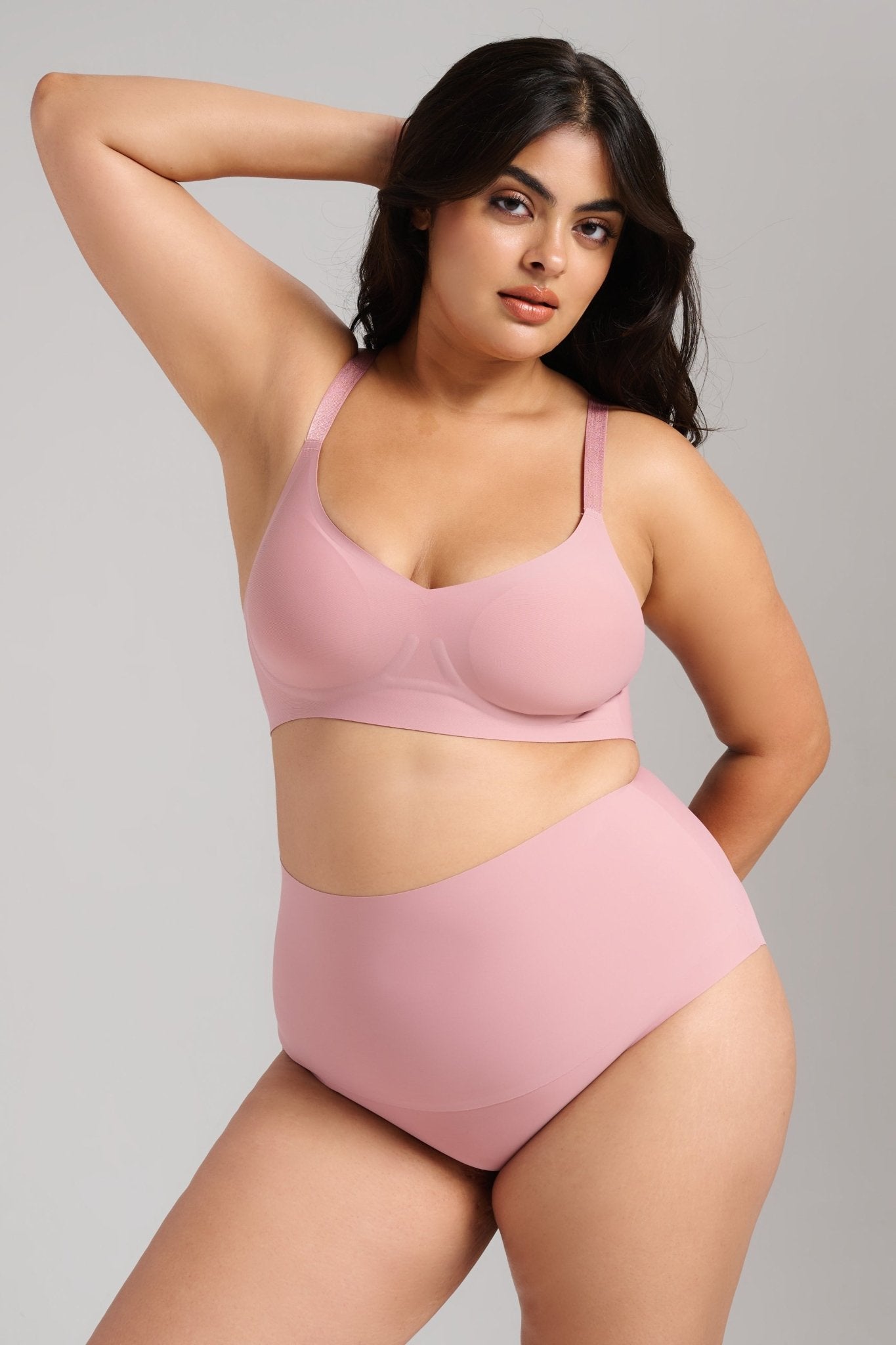 Invisible High Waist Shaping Brief - SIELLA - Color: Dusty Rose Vieux rose