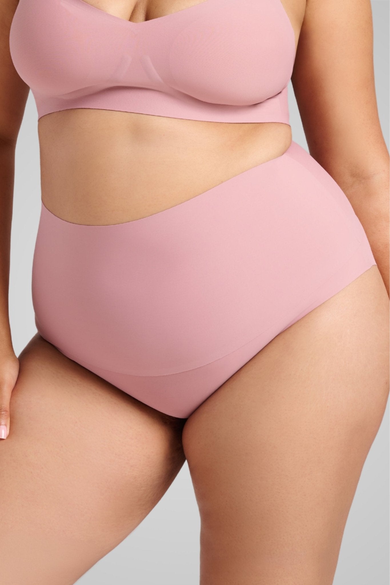Invisible High Waist Shaping Brief - SIELLA - Color: Dusty Rose Vieux rose
