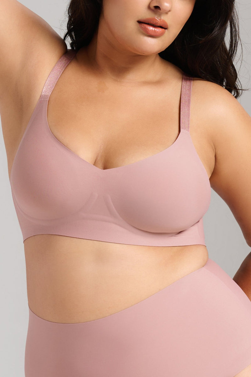 Invisible V-Neck Bra - SIELLA - Color: Dusty Rose Vieux rose