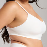 Invisible V - Neck Non - Padded Bra - Siella - Color: White Blanc