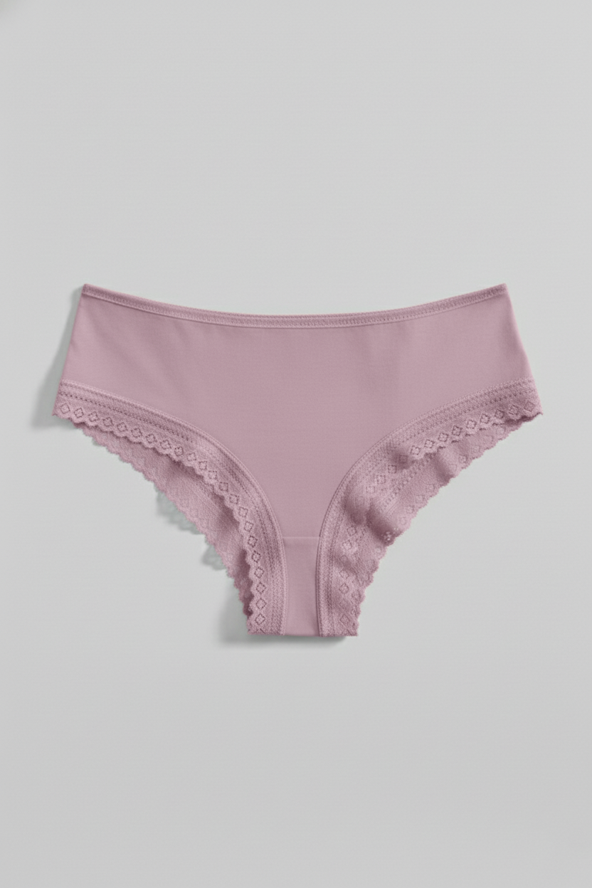 Organic Cotton Lace Cheeky - Siella - Color: Lavender Lavande