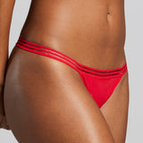 Micro Mesh Thong - Siella - Color: Chilean Red Rouge chilien