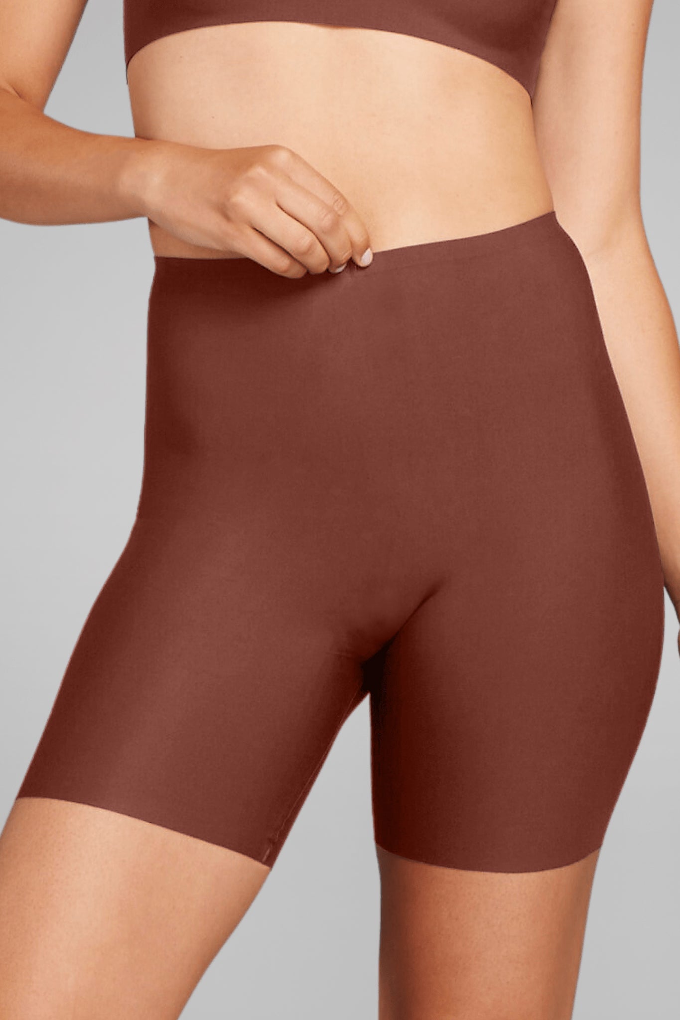 No - Show Biker Short - Siella - Color: Cocoa Cacao