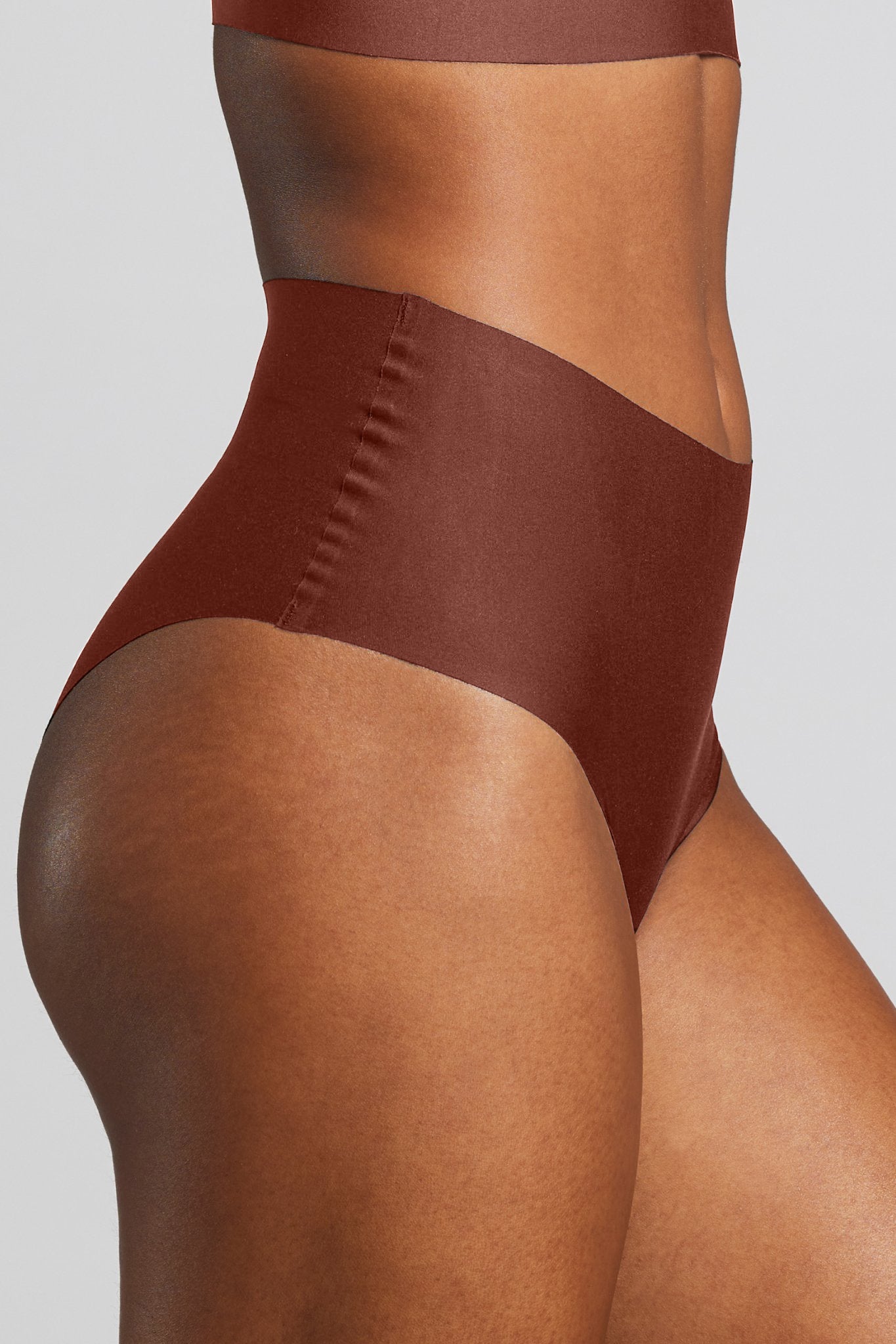 No - Show High Waist Brief - Siella - Color: Cocoa Cacao