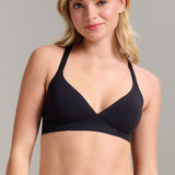 No-Show Triangle Seamless Bra - SIELLA - Color: Black Noir
