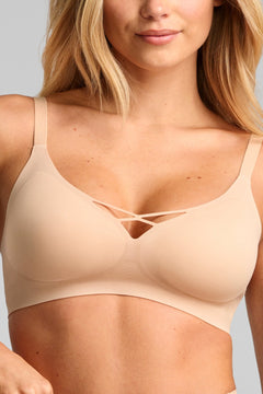 No - Show V - Neck Bra - Siella - Color: Maple Sugar Sucre d'érable