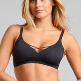 No - Show V - Neck Bra - Siella - Color: Black Noir