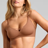 No - Show V - Neck Bra - Siella - Color: Toffee Caramel