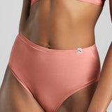 Organic Cotton High Waist Brief - SIELLA - Color: Terracotta