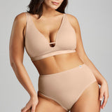 Organic Cotton High Waist Brief - SIELLA - Color: Beach Beige Beige plage