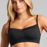 Organic Cotton Lace Balconette Bra - Siella - Color: Black Noir