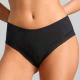 Organic Cotton Lace Cheeky - Siella - Color: Black Noir