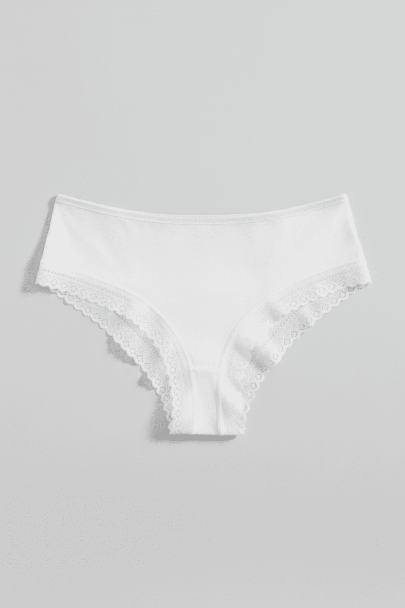 Organic Cotton Lace Cheeky - Siella - Color: White Blanc