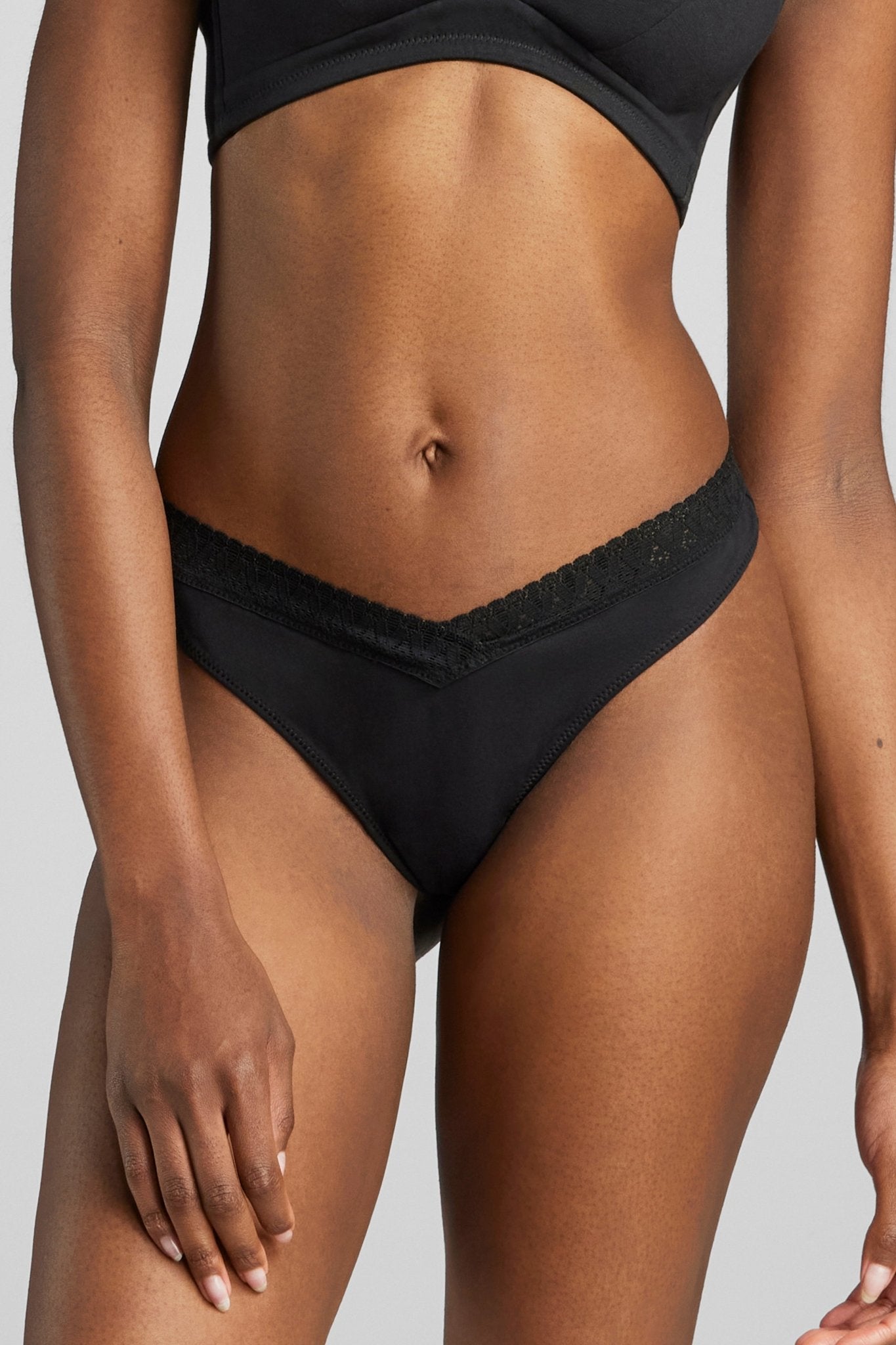 Organic Cotton Lace Thong - Siella