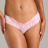 Organic Cotton No-Show Bikini - Siella - Color: Pink Snake Serpent rose