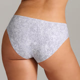 Organic Cotton No-Show Bikini - Siella - Color: Grey Snake Serpent gris