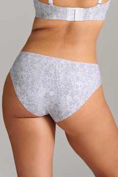Organic Cotton No-Show Bikini - Siella - Color: Grey Snake Serpent gris