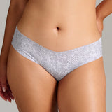 Organic Cotton No-Show Bikini - Siella - Color: Grey Snake Serpent gris