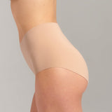 Organic Cotton No - Show High Waist Brief - Siella - Color: Beach Beige Beige plage
