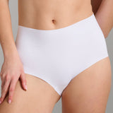Organic Cotton No - Show High Waist Brief - Siella - Color: White Blanc