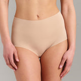 Organic Cotton No - Show High Waist Brief - Siella - Color: Beach Beige Beige plage